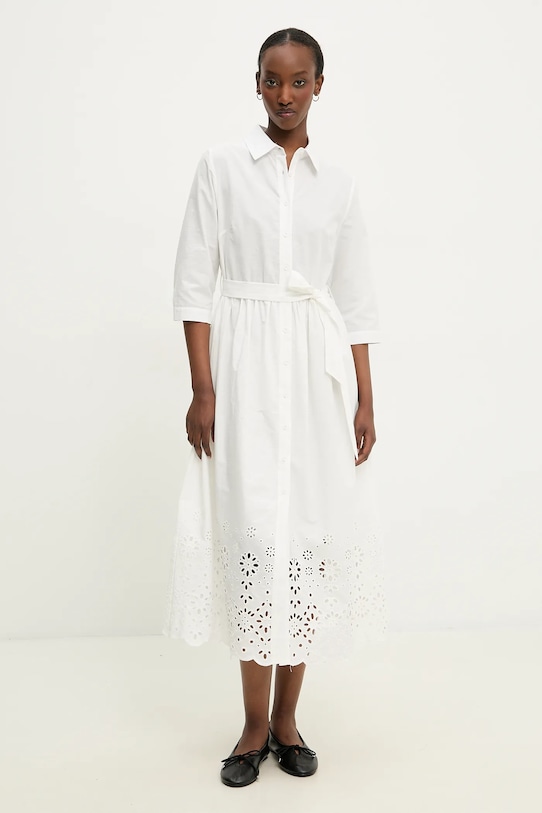 Answear Lab rochie din bumbac fixat alb M115759.ios