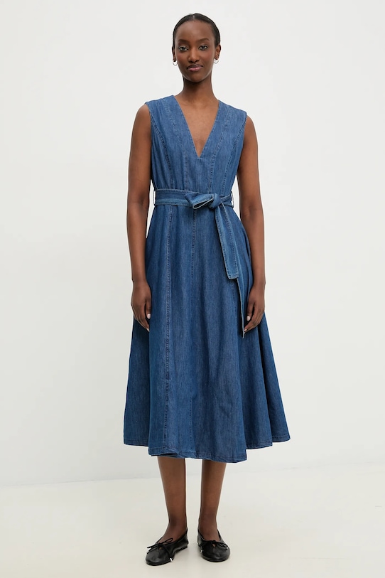 Rifľové šaty Answear.LAB B9835.flk modrá WW25