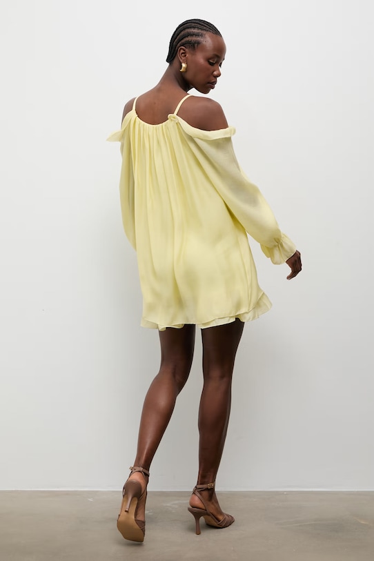 Odzież Answear.LAB sukienka letnia z lyocellem pr26602.fLK żółty