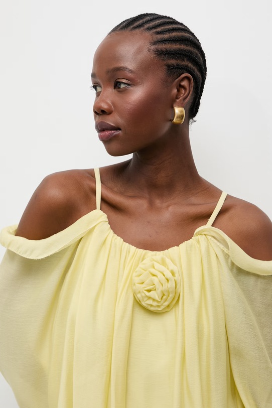 Answear.LAB sukienka letnia z lyocellem żółty pr26602.fLK