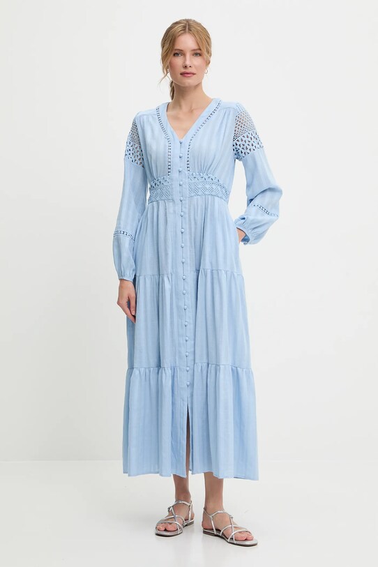Βαμβακερό φόρεμα Answear Lab casual μπλε 81045.1.fjk