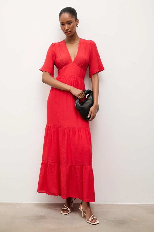 Answear.LAB sukienka rozkloszowana z wiskozy 62635.fjk czerwony WW25