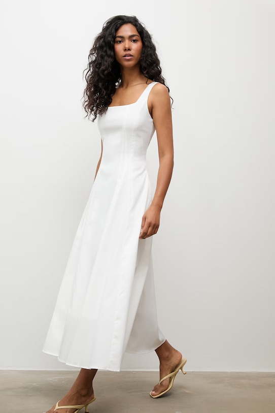 Šaty Answear.LAB látka biela ps9229.fos