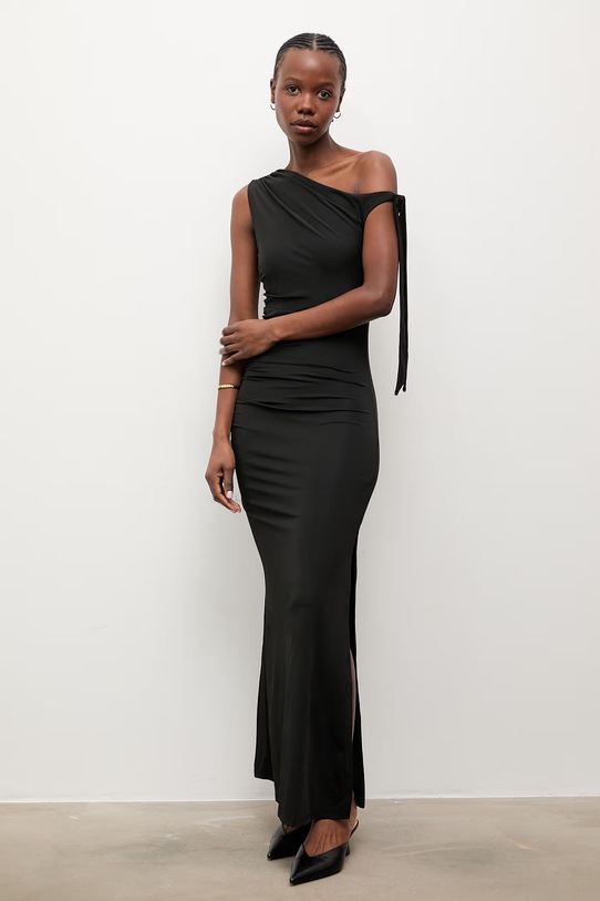 Answear.LAB sukienka drapowana czarny 23328.fjk