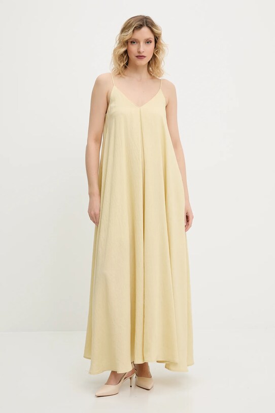 Ľanové šaty Answear.LAB 748.HAK žltá WW25