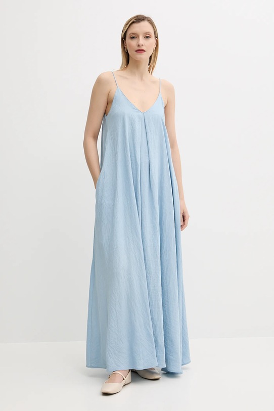 Answear Lab rochie din in 748.HAK albastru WW25