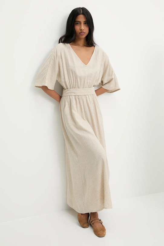 Answear Lab rochie din amestec de in PK2988.iIak bej WW25