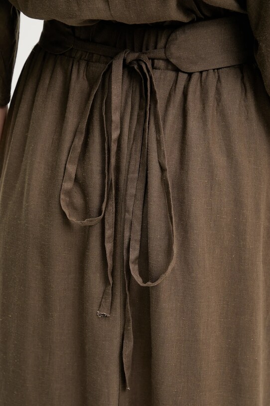 Šaty s prímesou ľanu Answear.LAB PK2988.iIak zelená