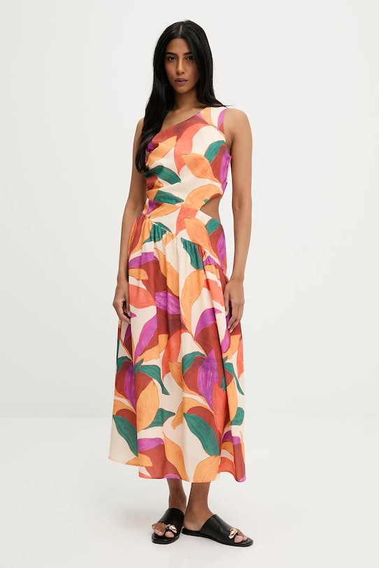 Answear.LAB sukienka rozkloszowany pomarańczowy FP.502601.hos