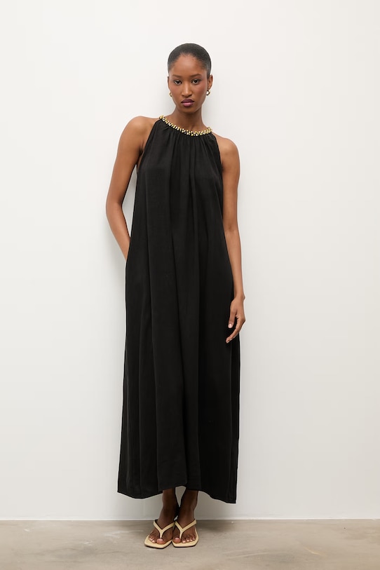 Answear.LAB καλοκαιρινό με λινό PK2983.iak μαύρο WW25