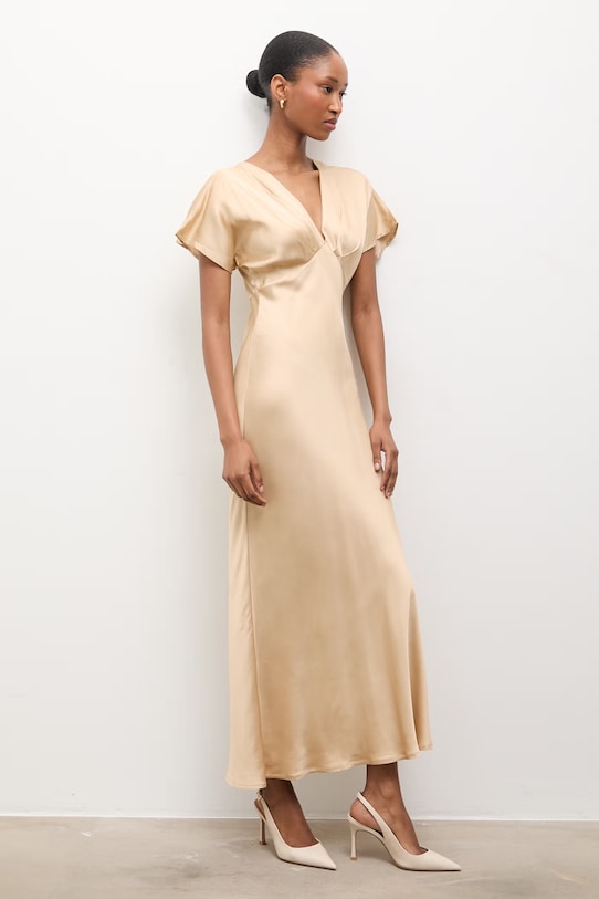 Answear.LAB sukienka LD2789.hak beżowy WW25