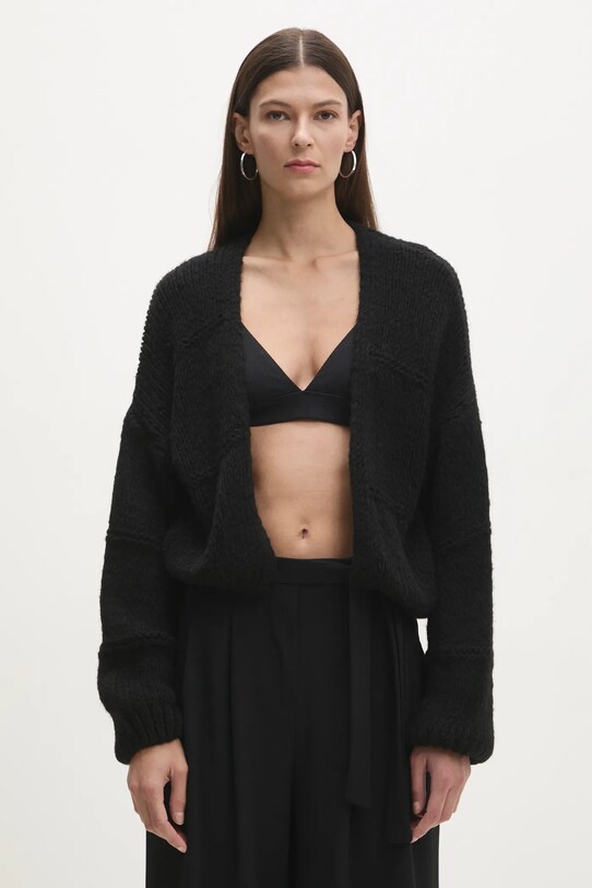 Answear Lab cardigan de lana negru 92707.ios