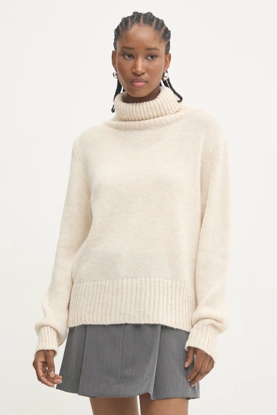 Vlnený sveter Answear.LAB s prímesou vlny béžová 92705.ios