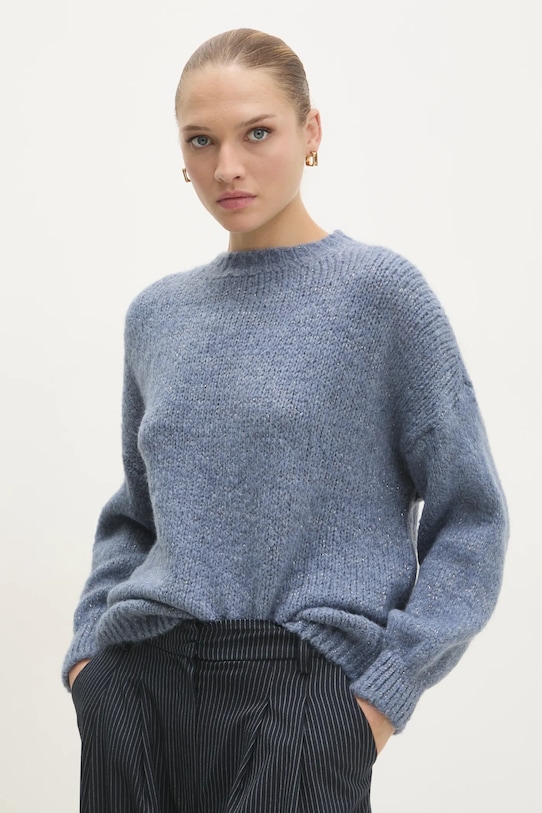 Answear Lab pulover de lana grosime medie albastru 3125.ILK