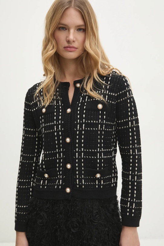 Kardigán Answear.LAB stredne hrubá čierna k21236.ilk