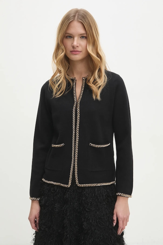 Answear.LAB cardigan medio spessore nero k21162.ILK