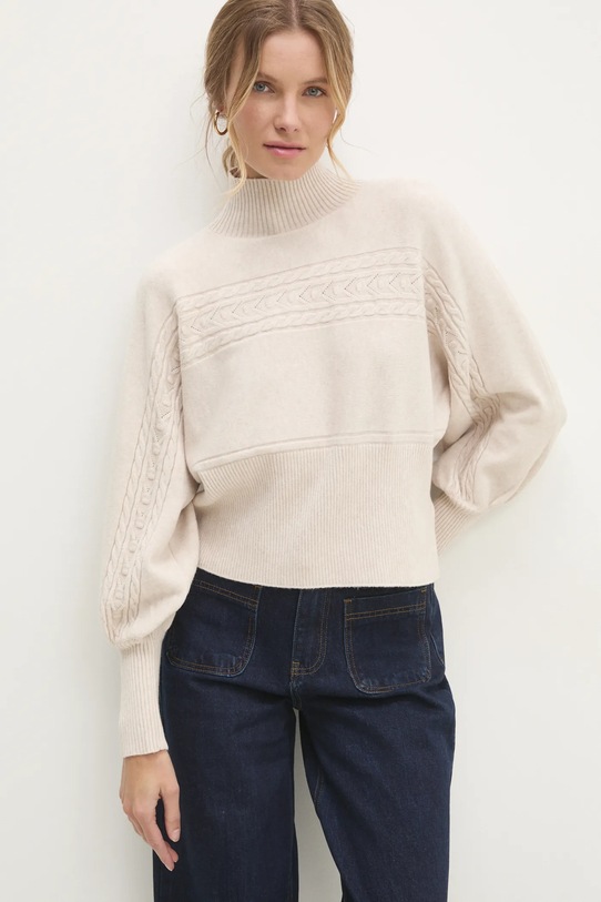 Answear Lab pulover grosime medie bej MT59690.hms