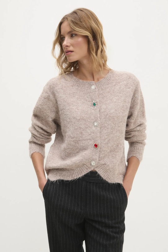 Answear Lab cardigan de lana lu2411fos maro WW25