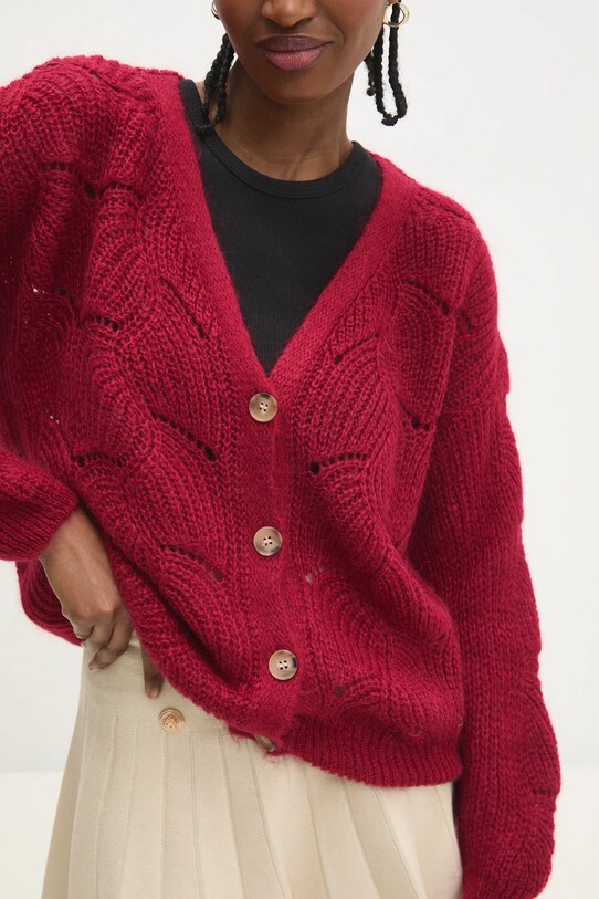 Answear Lab cardigan de lana 7261.fms burgundia WW25