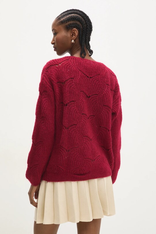Answear Lab cardigan de lana burgundia 7261.fms