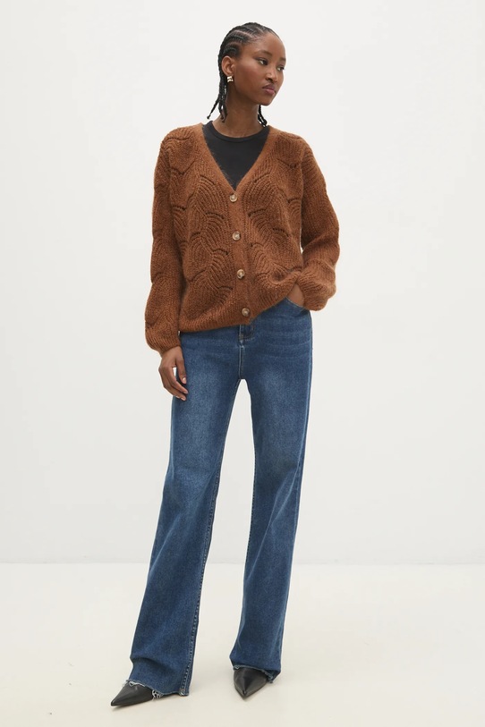 Odzież Answear.LAB kardigan z wełną 7261.fms brązowy