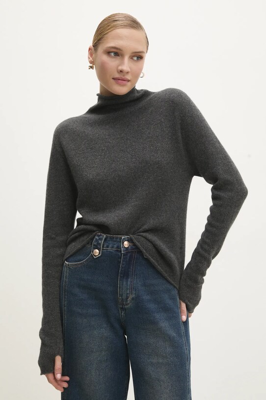 Answear.LAB sweter wełniany wełna szary 8763.ILK
