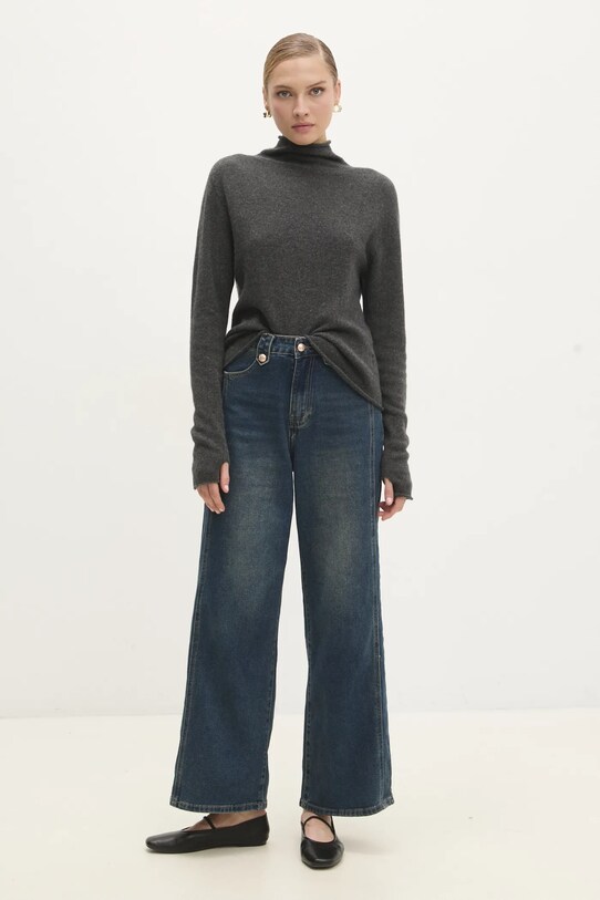 Answear.LAB sweter wełniany 8763.ILK szary WW25