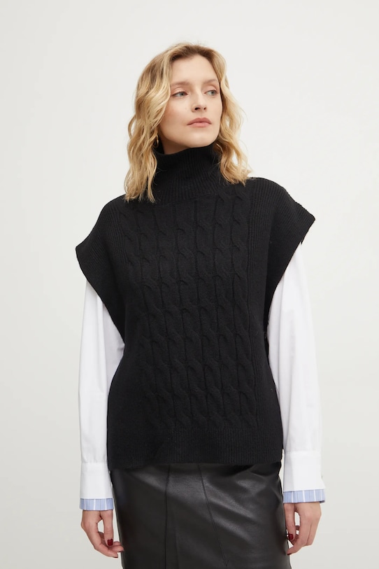 Answear Lab vesta cu lana negru YZ3239.HWK