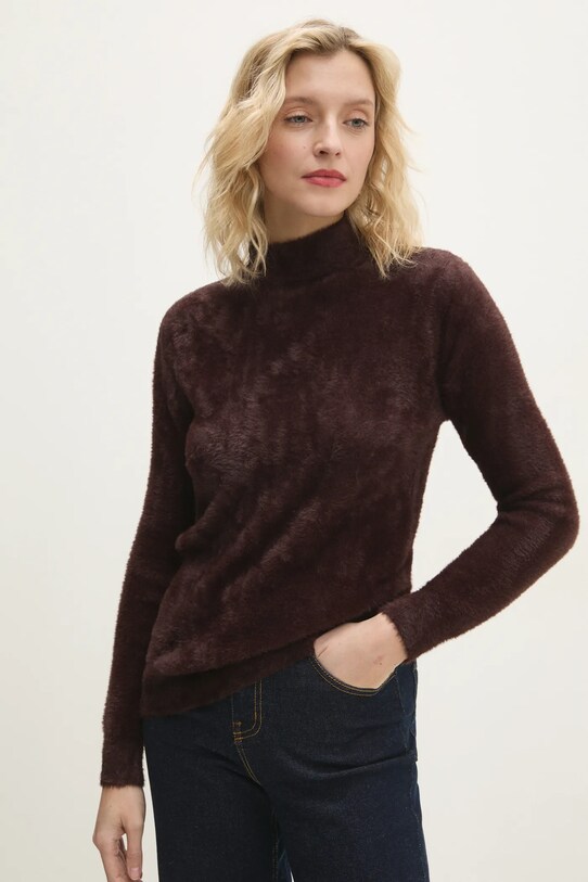 Answear Lab pulover subtiri maro a50021.fos