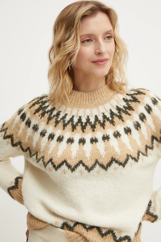 Answear Lab pulover din amestec de lana groase bej iy24752.fos