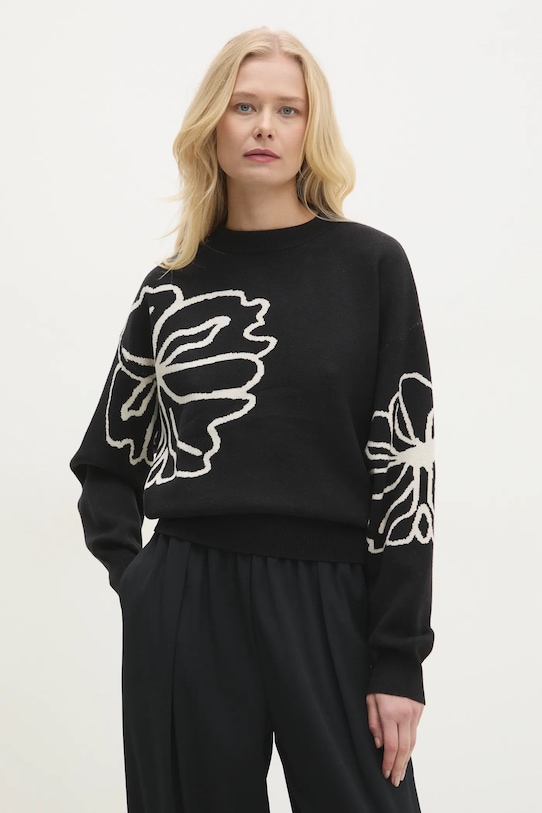 Pulover Answear.LAB okrugli crna 8410501.hos