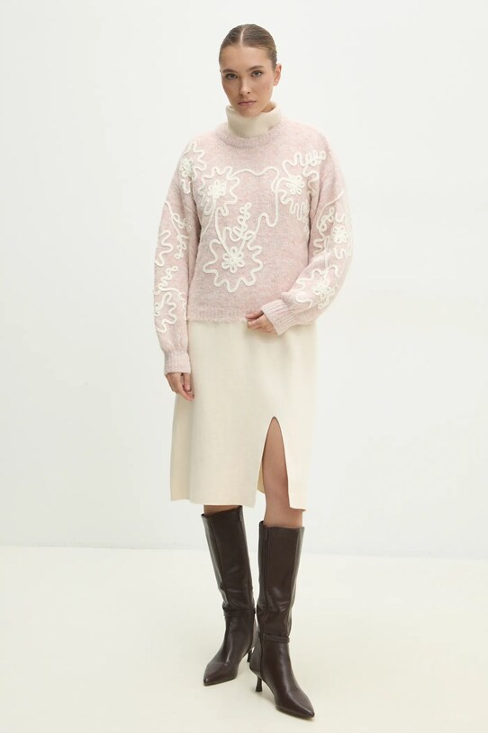Answear.LAB sweter z wełną SM2810.hos różowy WW25