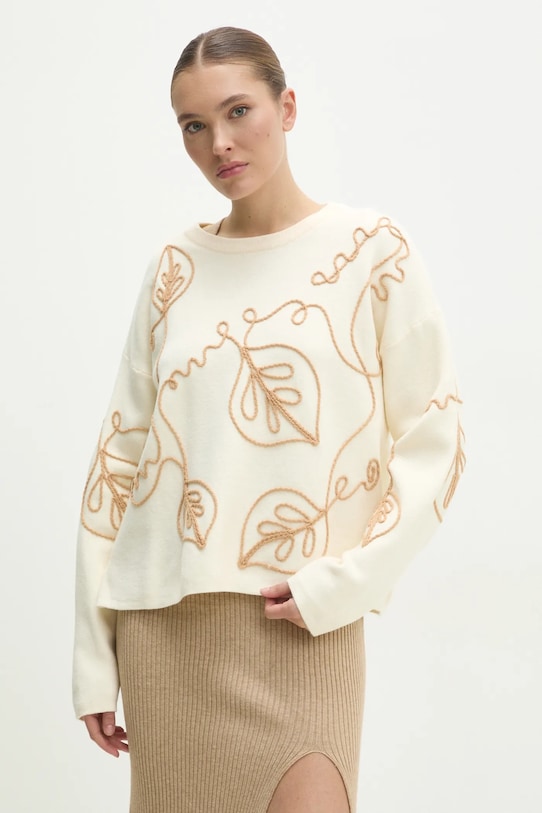 Pulover Answear.LAB okrugli bež 7041.hos