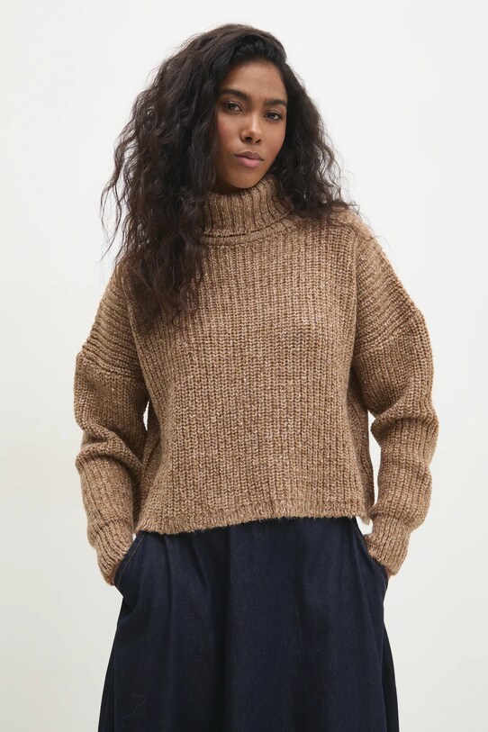 Answear Lab pulover de lana grosime medie maro 3872.tms