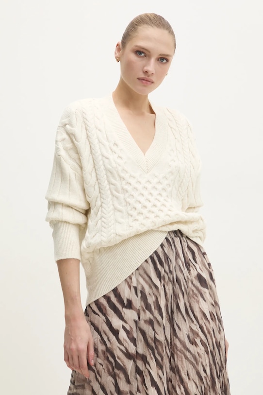 Answear Lab pulover grosime medie bej A92485.tms