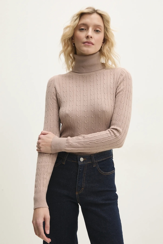 Answear Lab pulover subtiri bej mc8003.ILK