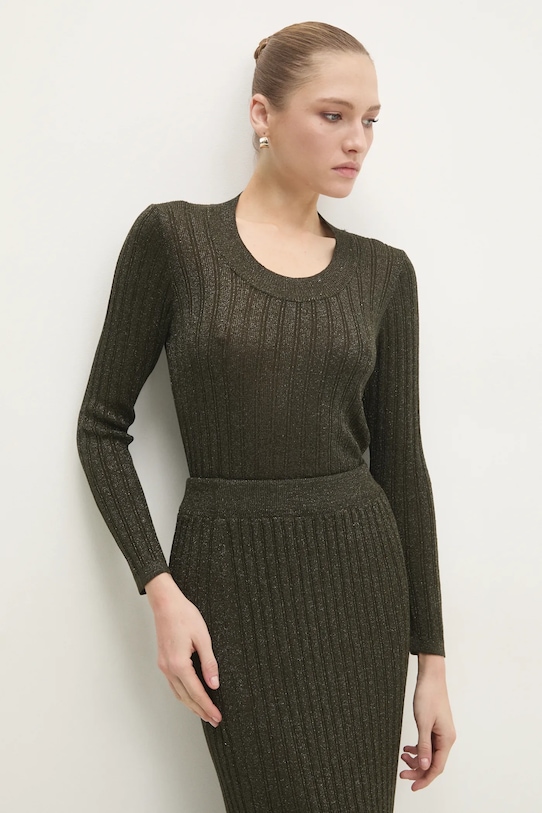 Answear Lab pulover subtiri verde 8083.ilk