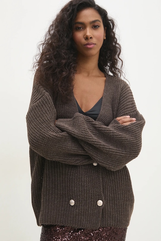 Answear.LAB sweter z wełną z domieszką wełny brązowy 8927.ilk