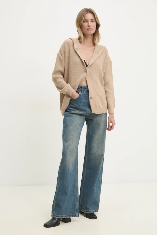 Кардиган з вовною Answear.LAB 9032.ilk бежевий WW25