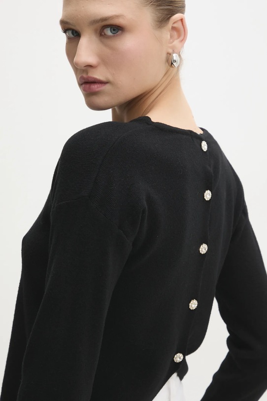 Answear Lab sweter z wełną szpic czarny 3510.ilk