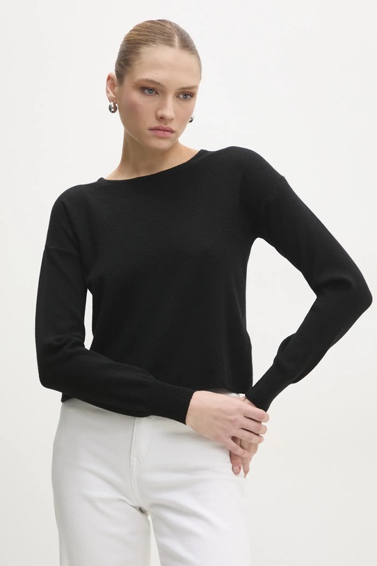 Answear Lab sweter z wełną 3510.ilk czarny WW25