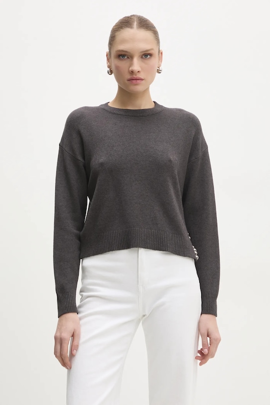 Answear Lab pulover subtiri gri 3386.ilk