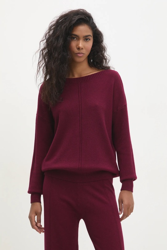 Answear.LAB pulóver sima burgundia 2268.ims
