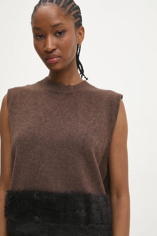 Answear Lab vesta cu lana CBGL3421.IKK maro