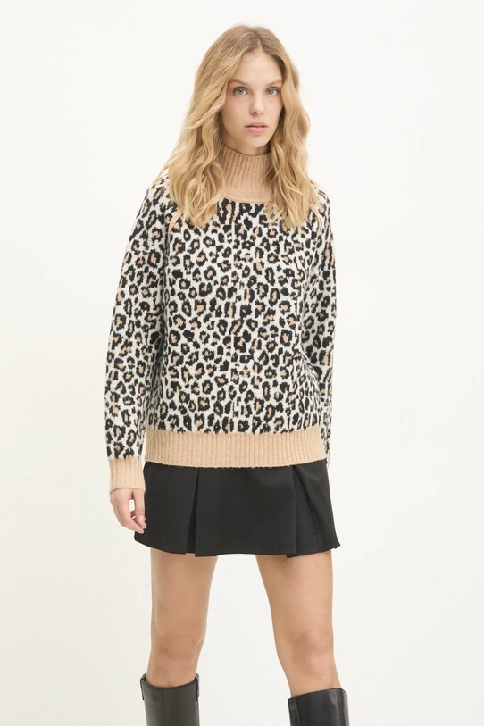 Answear Lab maglione in misto lana scollo a collo alto beige m776.FLK