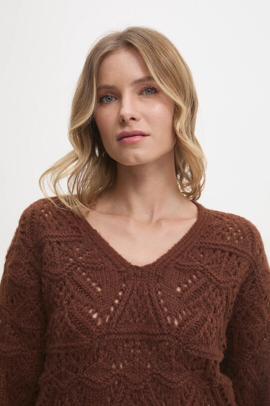Answear.LAB sweter z wełną brązowy mj85232.fos