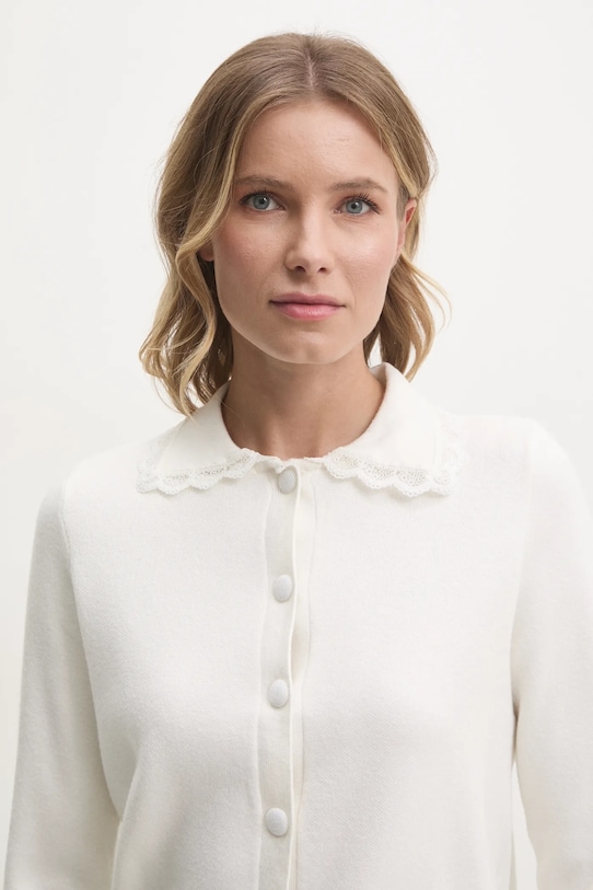 Кардиган з вовною Answear.LAB з додаванням вовни бежевий mj95526.fos