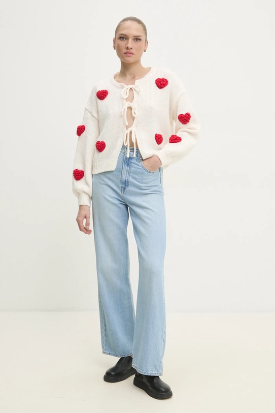 Кардиган з вовною Answear.LAB LU2433.fos бежевий WW25