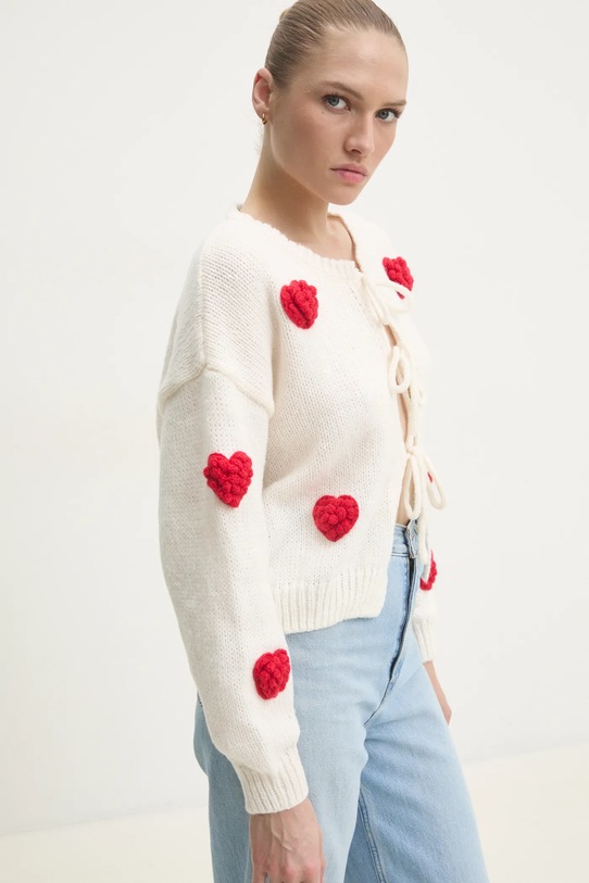 Кардиган з вовною Answear.LAB LU2433.fos бежевий