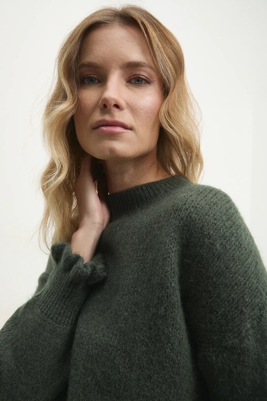 Answear Lab pulover din amestec de lana grosime medie verde lu61002.fos